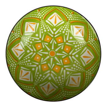 EBOWL55J Ceramic 14cm Bowl - Orange Green Mandala