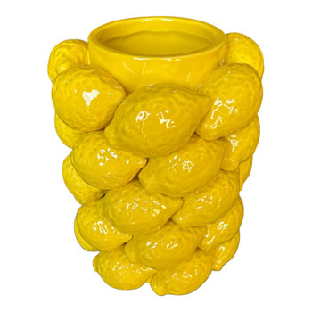 VASE313 Ceramic Yellow Lemons Vase