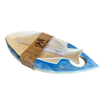 FSHPLAT1 Wooden Fish Platter With Fish Plate FSHPLAT1 Wooden Fish Platter With Fish Plate
