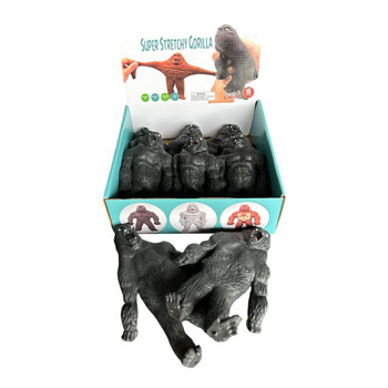 181313 Squeeze Toy Box of 8 - Super Stretchy Black Gorilla