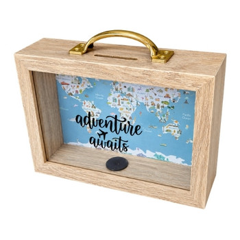 1560A Rectangle Wooden Money Box – Adventure Awaits