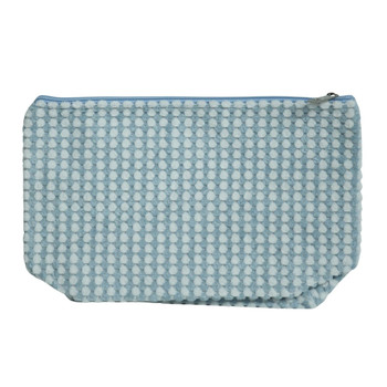 MUB334D Textured Zip Pouch - Blue And White