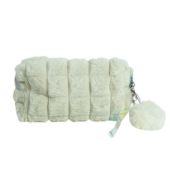 MUB336D Faux Fur Pom-Pom Pouch - Green