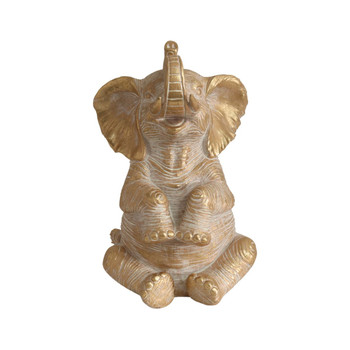 42157 Animal Craft - Large Gold Sitting Elephant Trunk Up 42157 Animal Craft - Large Gold Sitting Elephant Trunk Up
