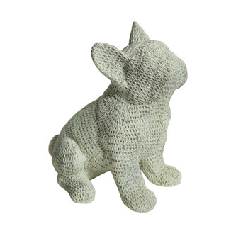 5080 Animal Craft - White Sitting Pug Weaved Texture