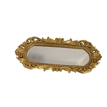 1501009AG Floral Elegance Mirrored Gold Tray