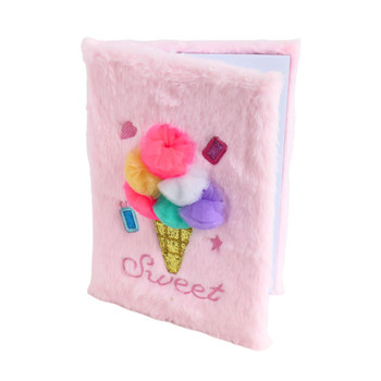 HH14C A5 Novelty Pink Notebook - Pompom Icecream Cone