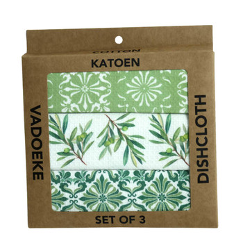 DCBOX52 Dishcloth Box (Set 3) - Green Olive Tiles DCBOX52 Dishcloth Box (Set 3) - Green Olive Tiles