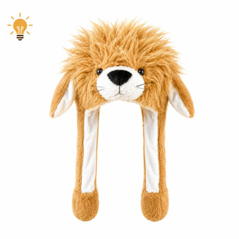 CH2C Polyester Animal Light Up Squeeze Hat - Hairy Brown Dog