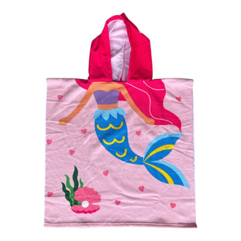 BCLOAK01L Kiddies Swim Cloak - Blue Tail Mermaid