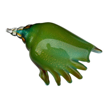 79239B Glass Decor - Green Conch Shell