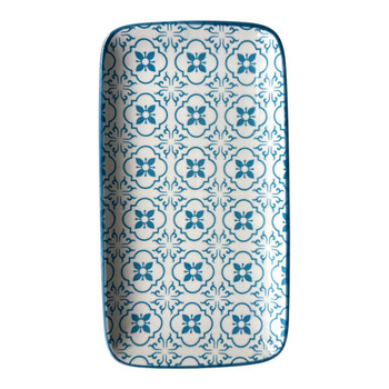 ZY007M Ceramic Rectangle Plate - Aqua Tile