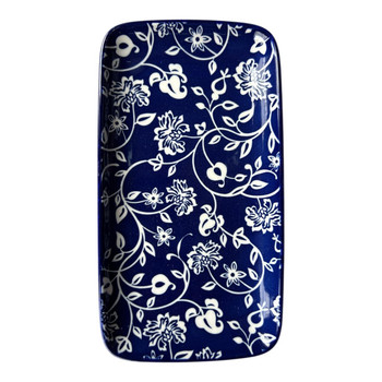 ZY007Q Ceramic Rectangle Plate - Indigo Garden