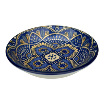 ZY001O  Small Ceramic Flat Bowl - Royal Mosaic