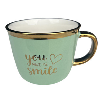 RS6289C Ceramic Mug - Green, Gold You Make Me Smile