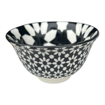 ZY057K Tiny Ceramic Bowl - Monochrome Flowers