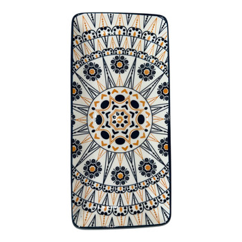 ZY033M Ceramic Rectangle Plate - Sunburst Medallion