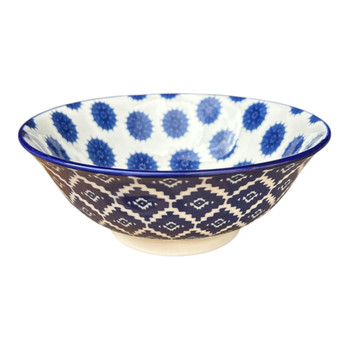 ZY006I Ceramic Bowl 21x8cm - Blue Desert Geo
