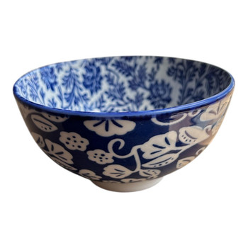 ZY0017E Indigo Bloom Ceramic Bowl 12W5HCM