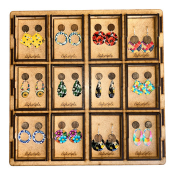 PBD045 Drops Earrings 16pc Stand - Colour Pop Statement