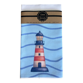 DISHT31 Single Printed Dishcloth - Lighthouse