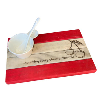 4PLATS5 Four Plank Small Platter - Cherries