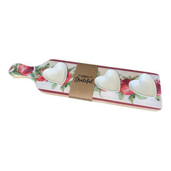 WPLAT6 Wooden Platter With Handle - Pomegranate Heart Bowl