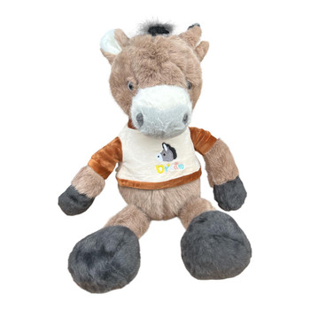 SK31630 Plush Soft Toy 30cm – Brown Donkey Cream & Brown Shirt