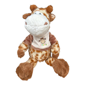 SK31830 Plush Soft Toy 30cm – Giraffe, Cream Brown Shirt