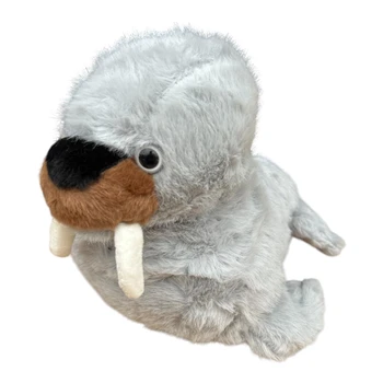 SK34230L Plush Soft Toy 36cm - Grey Walrus Sitting