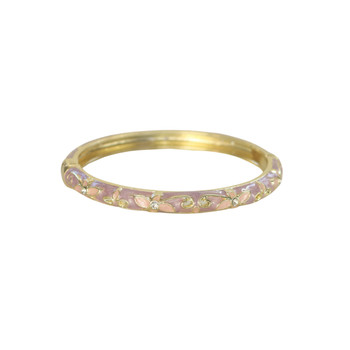 S2025211AL Hinged Enamel Bangle Bracelet – Lavender & Blush Floral