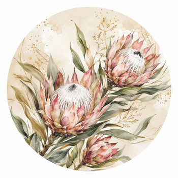 DISPR01 Disposable Round Placemat 24Pc - Watercolour Protea