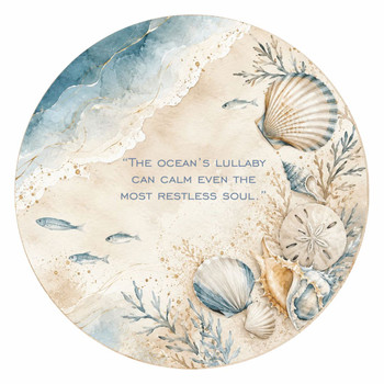 DISPR03 Disposable Round Placemat 24Pc - The Ocean's Lullaby