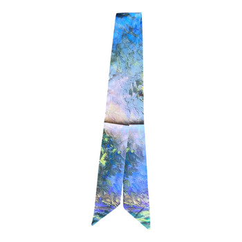 HH2604G Thin Twilly Scarf – Impressionist Blue Garden