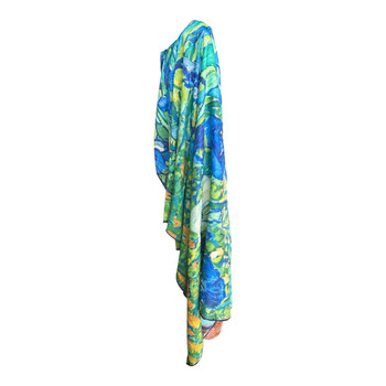 HH2606C Cashmere & Silk Scarf – Blue Iris Garden