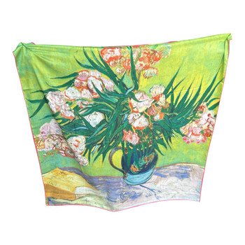 HH2606E Cashmere & Silk Scarf – Pink Oleander Bouquet