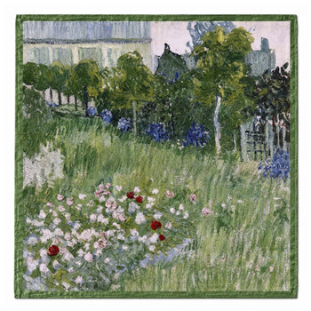HH2608P Polyester Square Scarf – Impressionist Garden