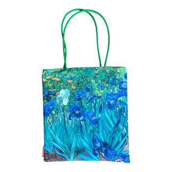 HH2609F Polyester Tote Bag – Blue Iris Garden