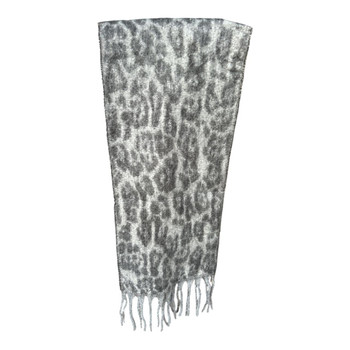 LY2603B Polyester Scarf – Grey Animal Print