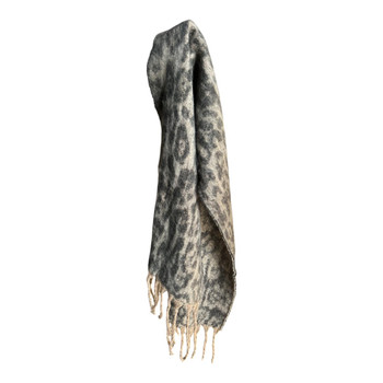 LY2603C Polyester Scarf - Grey Wildcat Print