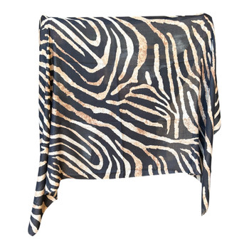 BY2601C Viscose Scarf – Black & Taupe Zebra Print