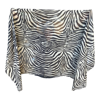BY2601D Viscose Scarf – Black & Cream Zebra Print