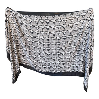 BY2602E Viscose Scarf – Black & White Snakeskin