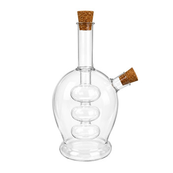 SYB137 Clear Glass Oil & Vinegar Dispenser – Triple Bubble Dual Chamber