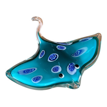 FL1895 Handcrafted Glass Stingray Ornament – Turquoise Blue