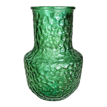 GVX287A Emerald Textured Glass Vase