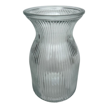 GVX019 Ribbed Clear Glass Vase