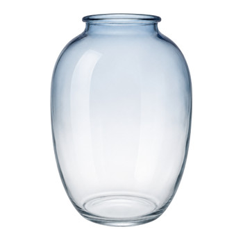 GVXS665A Glass Vase – Smoke Blue Oval