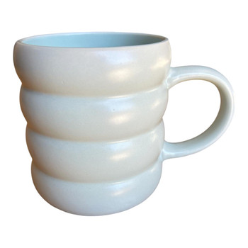 M7553B Ribbed Ceramic Mug – Soft Blue