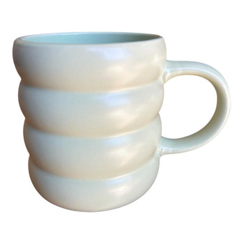 M7553D Ribbed Ceramic Mug – Soft Green
